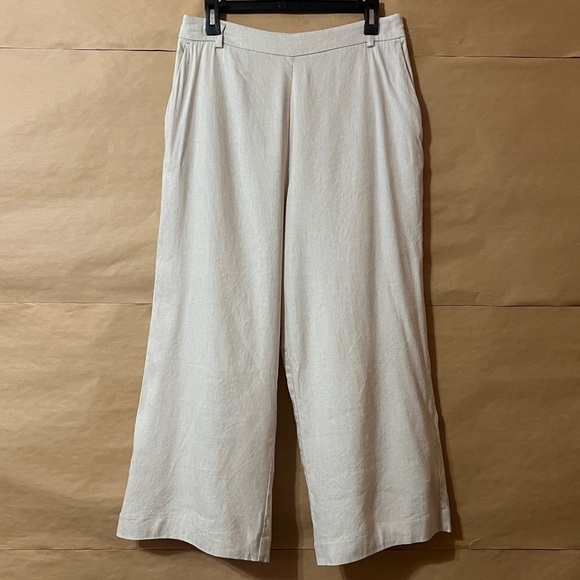 Witchery | Linen Blend Wide Leg High Waisted Trouser Pants Culottes Flax Size 10 - Picture 1 of 12